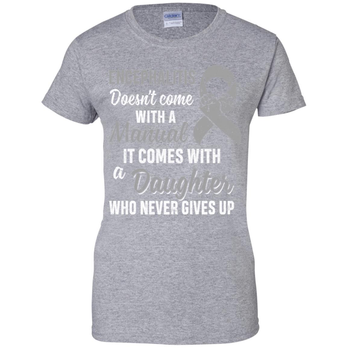 Encephalitis Awareness Daughter Warrior Gifts-T-Shirt & Hoodie-Women's T-Shirt-Sport Grey