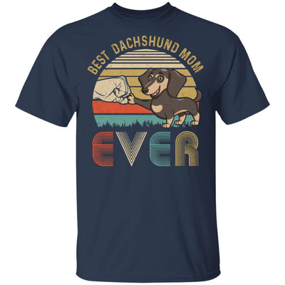 Vintage Best Dachshund Mom Ever Bump Fit Funny Mom Gifts-T-Shirt & Hoodie-Classic T-Shirt-Navy