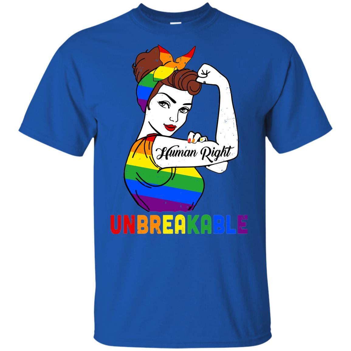 Lady Human Right Unbreakable Rainbow LGBT Pride Month-T-Shirt & Hoodie-Youth T-Shirt-Royal