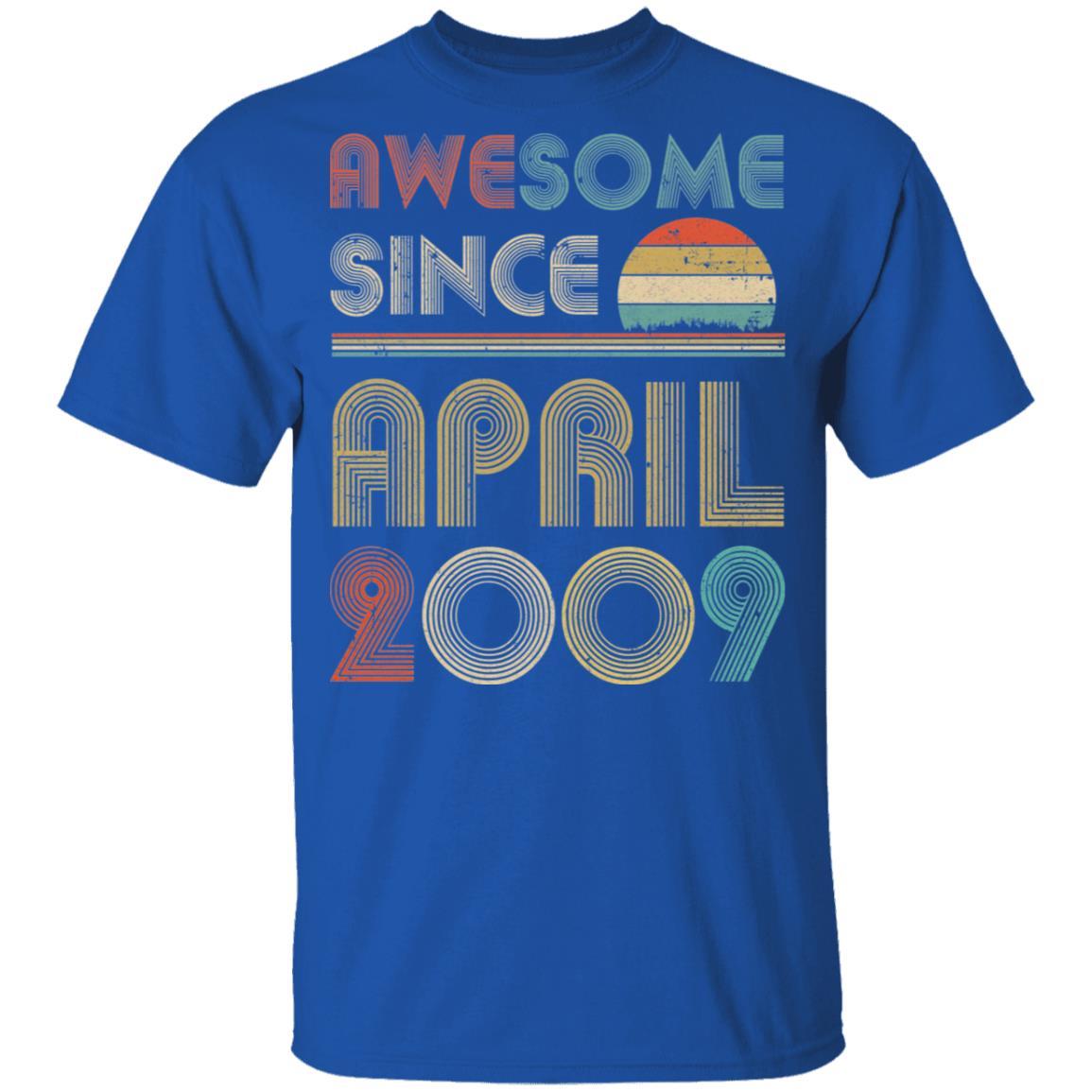 Awesome Since April 2009 Vintage 12th Birthday Gifts Youth-Youth Shirt-Youth T-Shirt-Royal