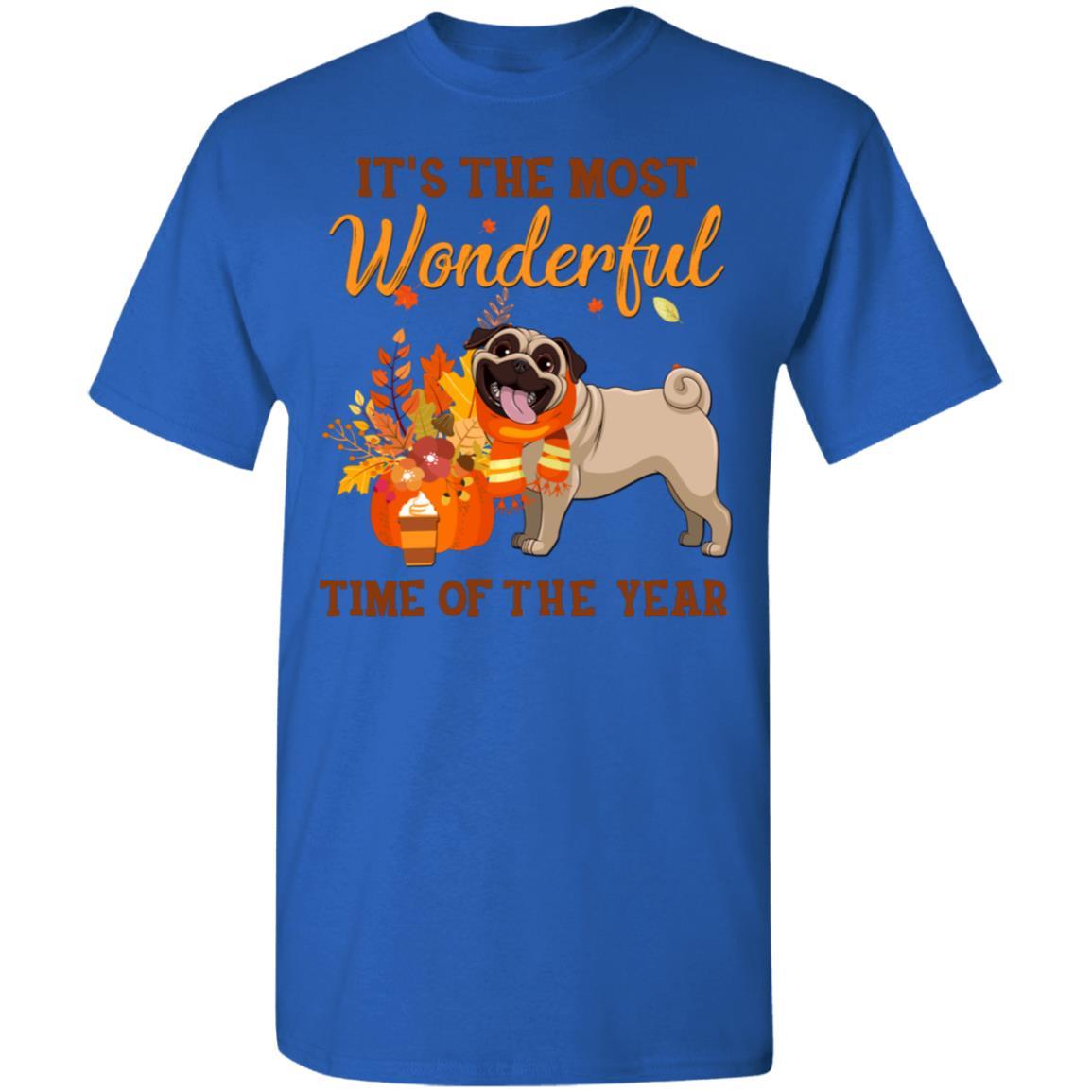 Pug Autumn It's The Most Wonderful Time Of The Year-T-Shirt & Hoodie-Classic T-Shirt-Royal