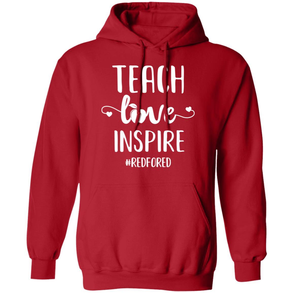 Teach Love Inspire Red For Ed-T-Shirt & Hoodie-Pullover Hoodie-Red