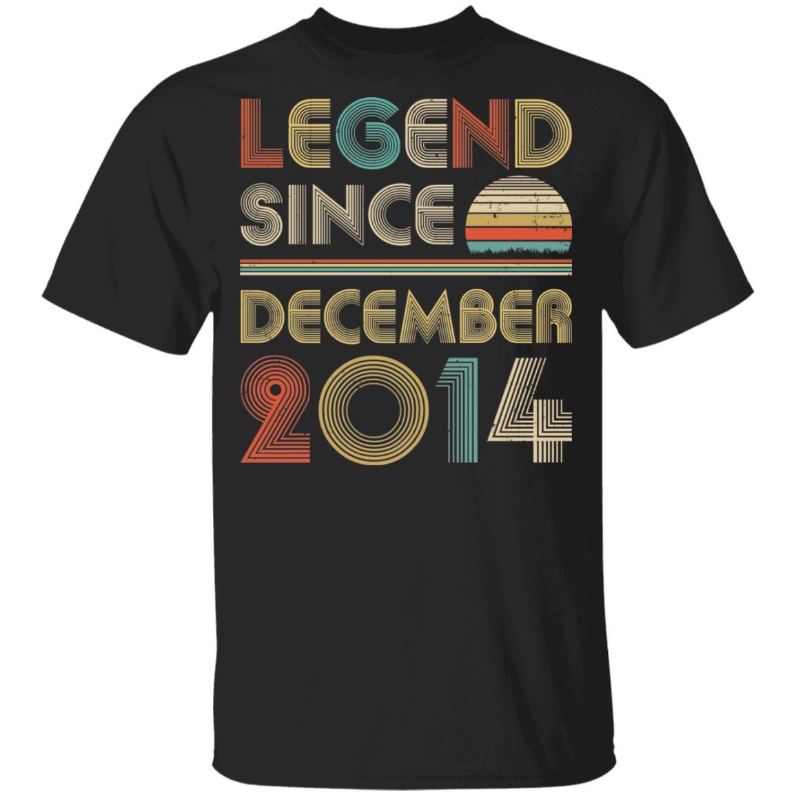 Legend Since December 2014 Vintage 7th Birthday Gifts Youth-Youth Shirt-Youth T-Shirt-Black