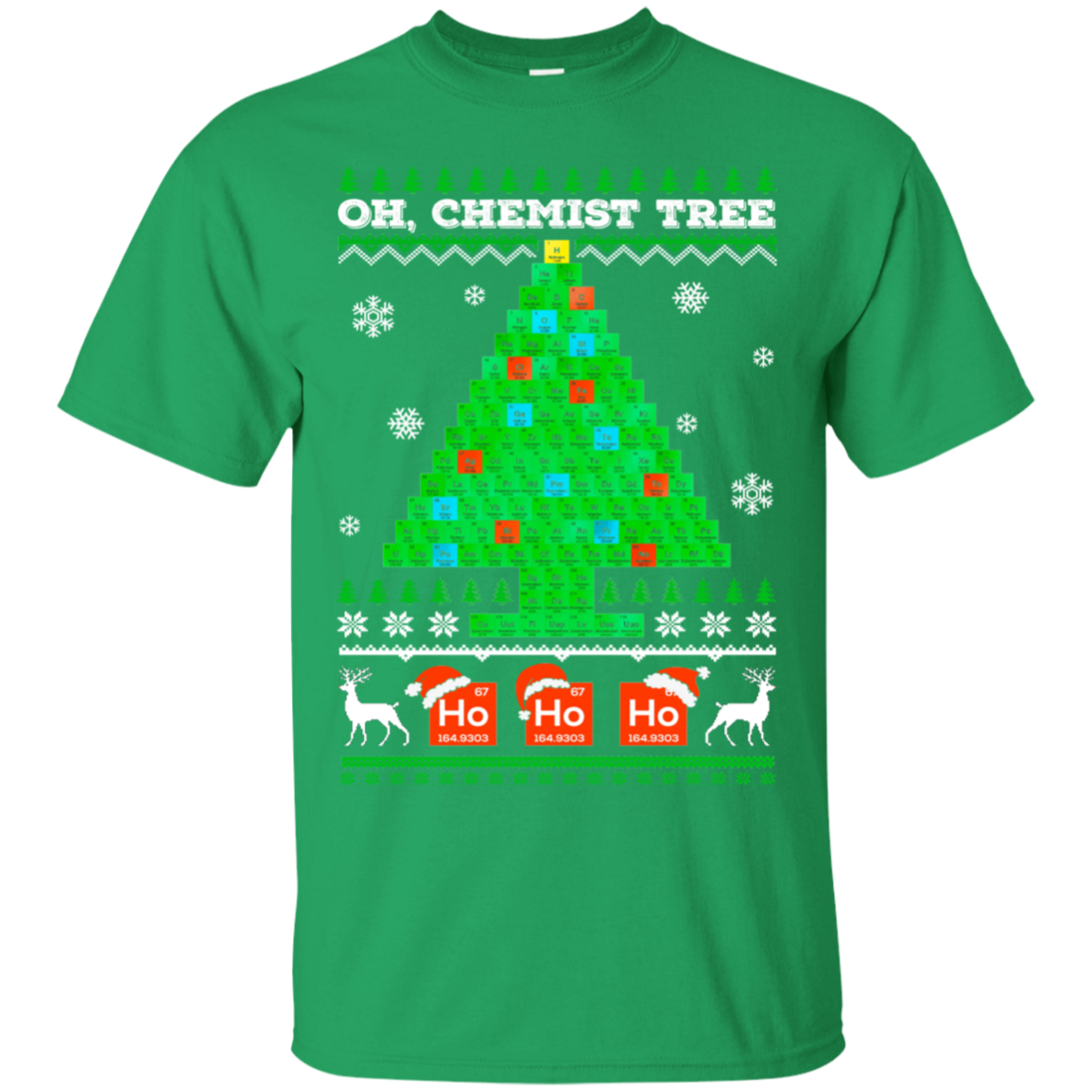 Oh Chemistry Tree Science Christmas Ugly Sweater-T-Shirt & Sweatshirt-Classic T-Shirt-Irish Green