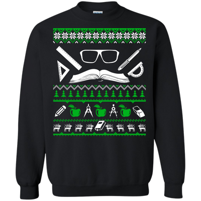 Teacher Christmas Sweater-T-Shirt & Hoodie-Crewneck Sweatshirt-Black