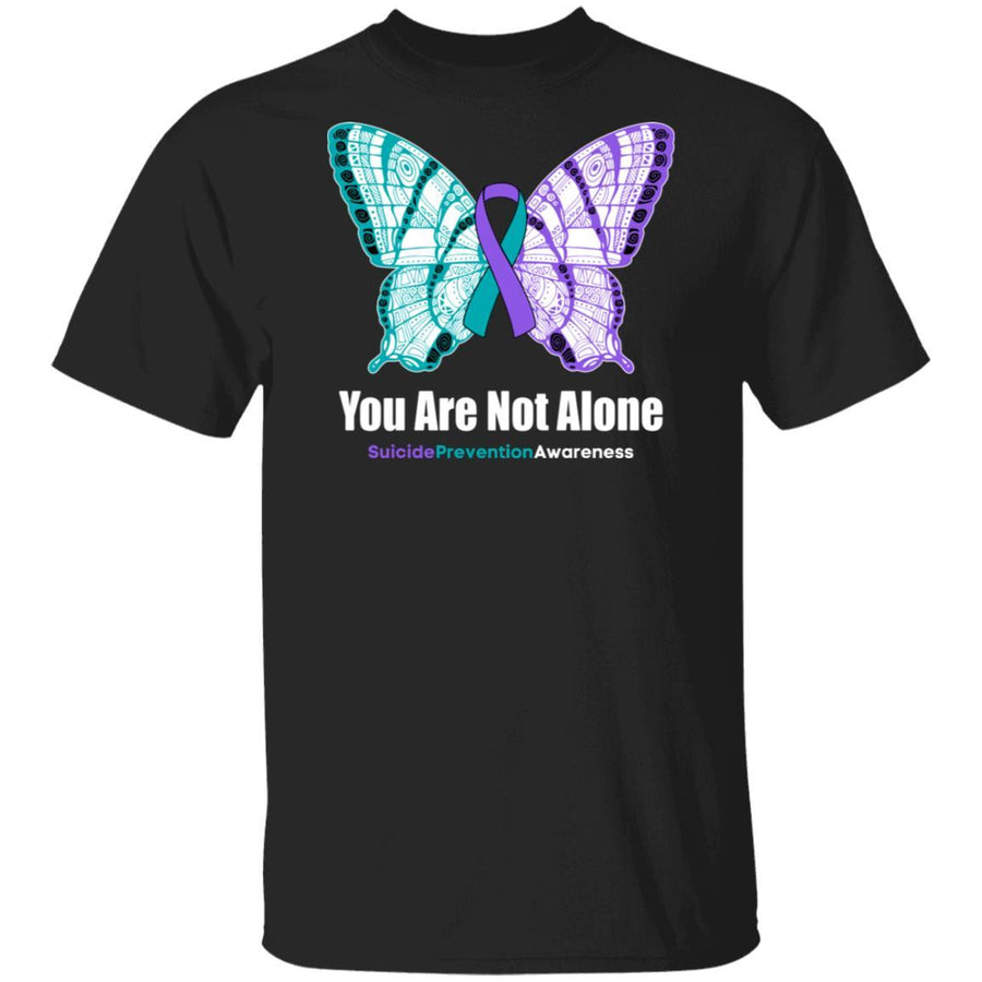 You Are Not Alone Butterfly Suicide Prevention Awareness-T-Shirt & Hoodie-Classic T-Shirt-Black