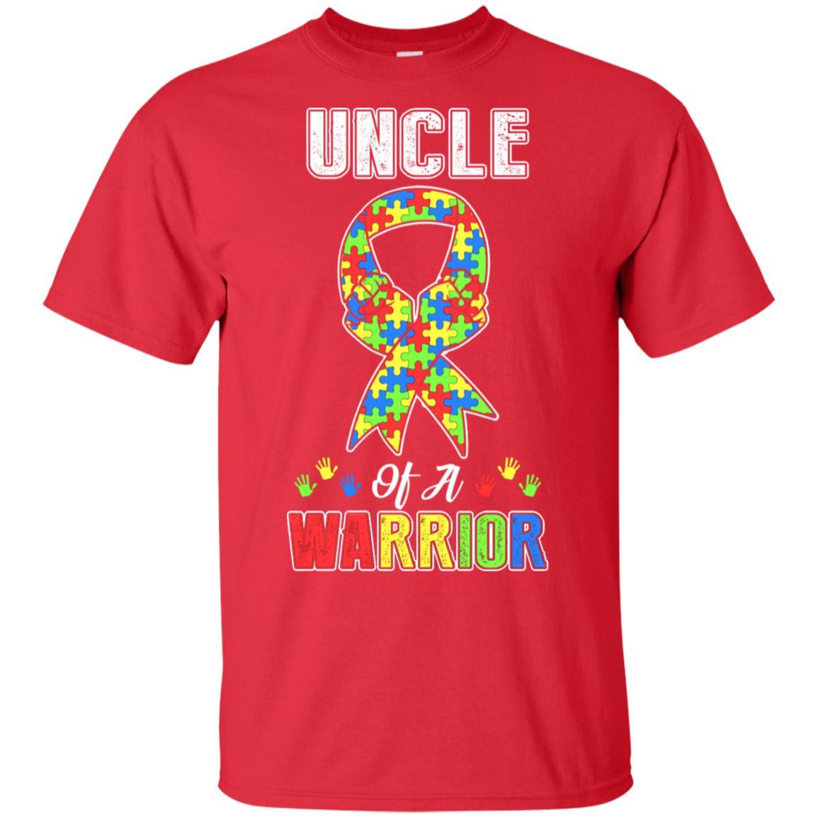Uncle Of A Warrior Support Autism Awareness Gift-T-Shirt & Hoodie-Classic T-Shirt-Red