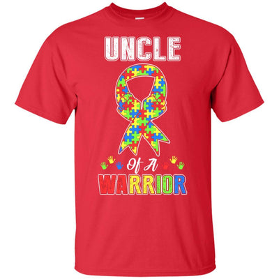 Uncle Of A Warrior Support Autism Awareness Gift-T-Shirt & Hoodie-Classic T-Shirt-Red