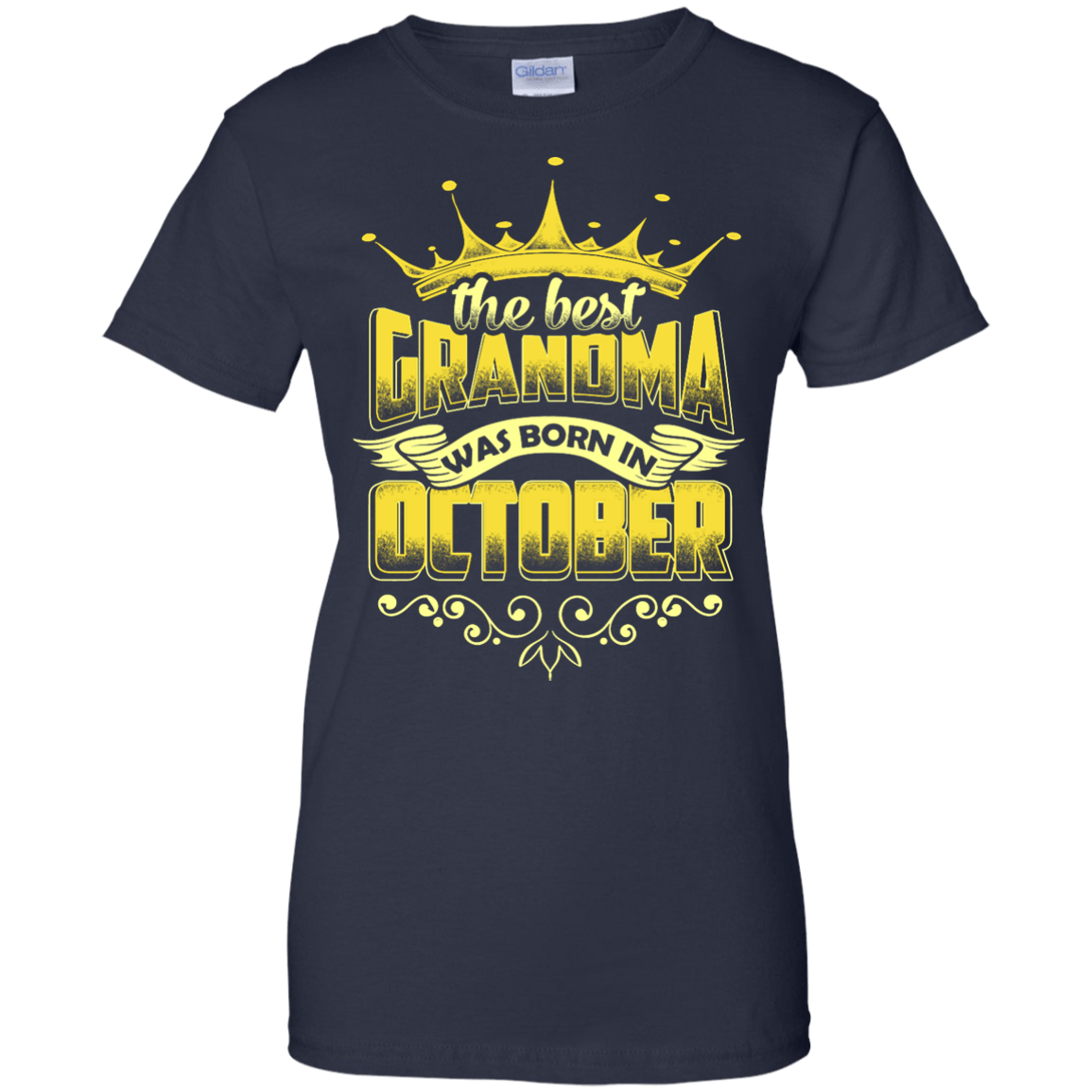 The Best Grandma Was Born In October-T-Shirt & Hoodie-Women's T-Shirt-Navy