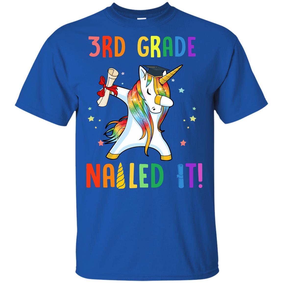 Dabbing 3rd Grade Unicorn Nailed It Graduation Class Of 2021 Youth-Youth Shirt-Youth T-Shirt-Royal