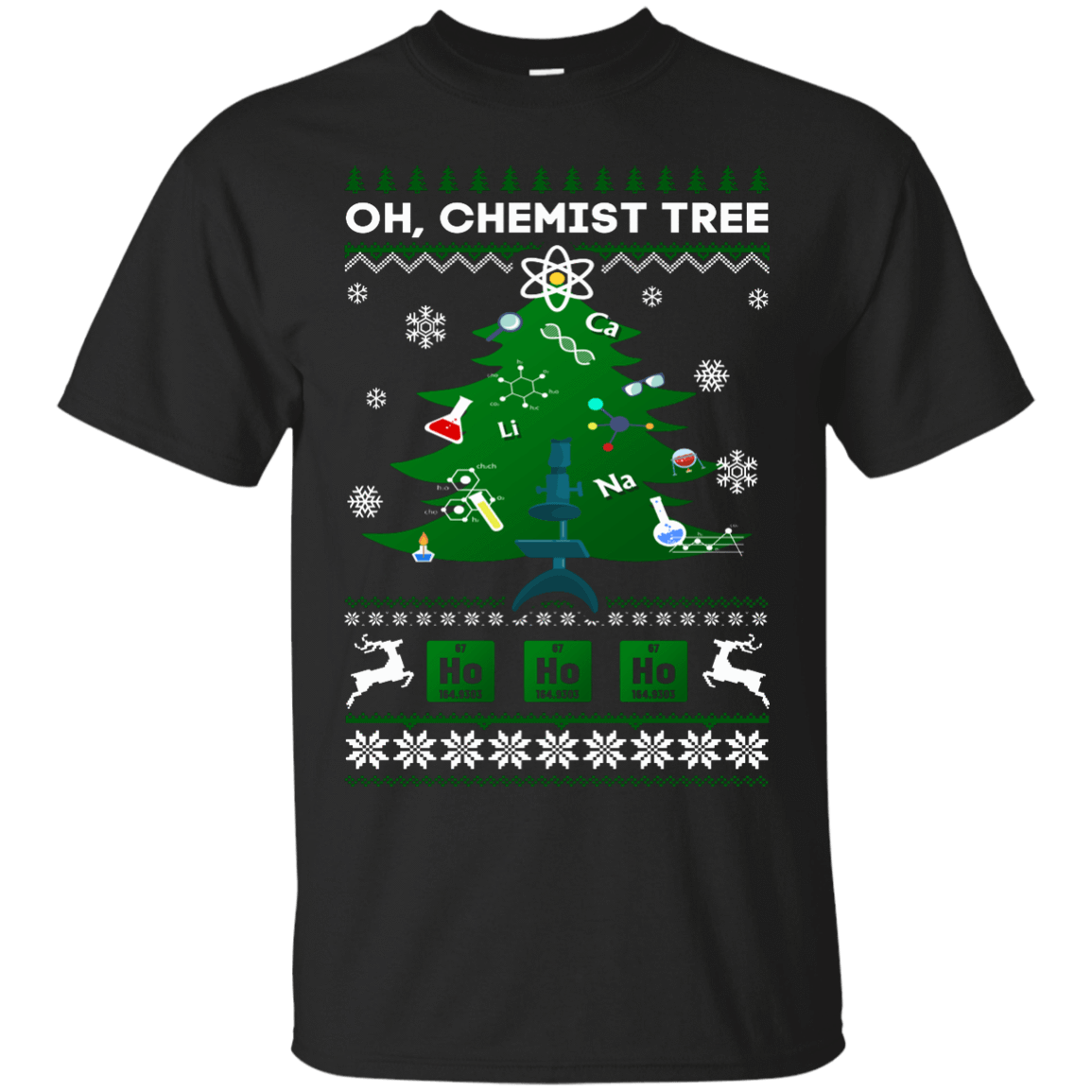 Oh Chemistry Tree Science Christmas Ugly Sweater Gift-T-Shirt & Hoodie-Classic T-Shirt-Black