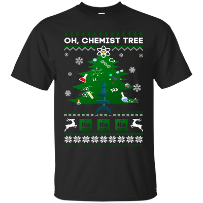 Oh Chemistry Tree Science Christmas Ugly Sweater Gift-T-Shirt & Hoodie-Classic T-Shirt-Black