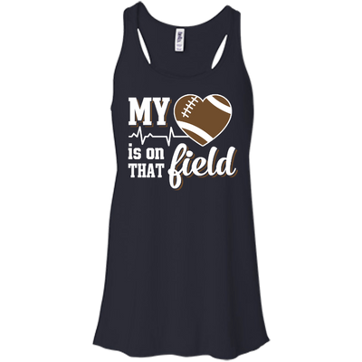 My Heart Is On That Field Football-T-Shirt & Hoodie-Women's Flowy Racerback Tank-Midnight