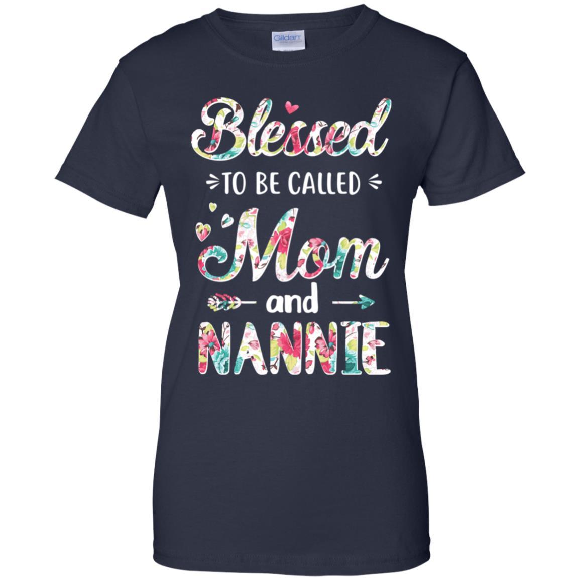 Mothers Day Gifts Blessed To Be Called Mom And Nannie-T-Shirt & Hoodie-Women's T-Shirt-Navy