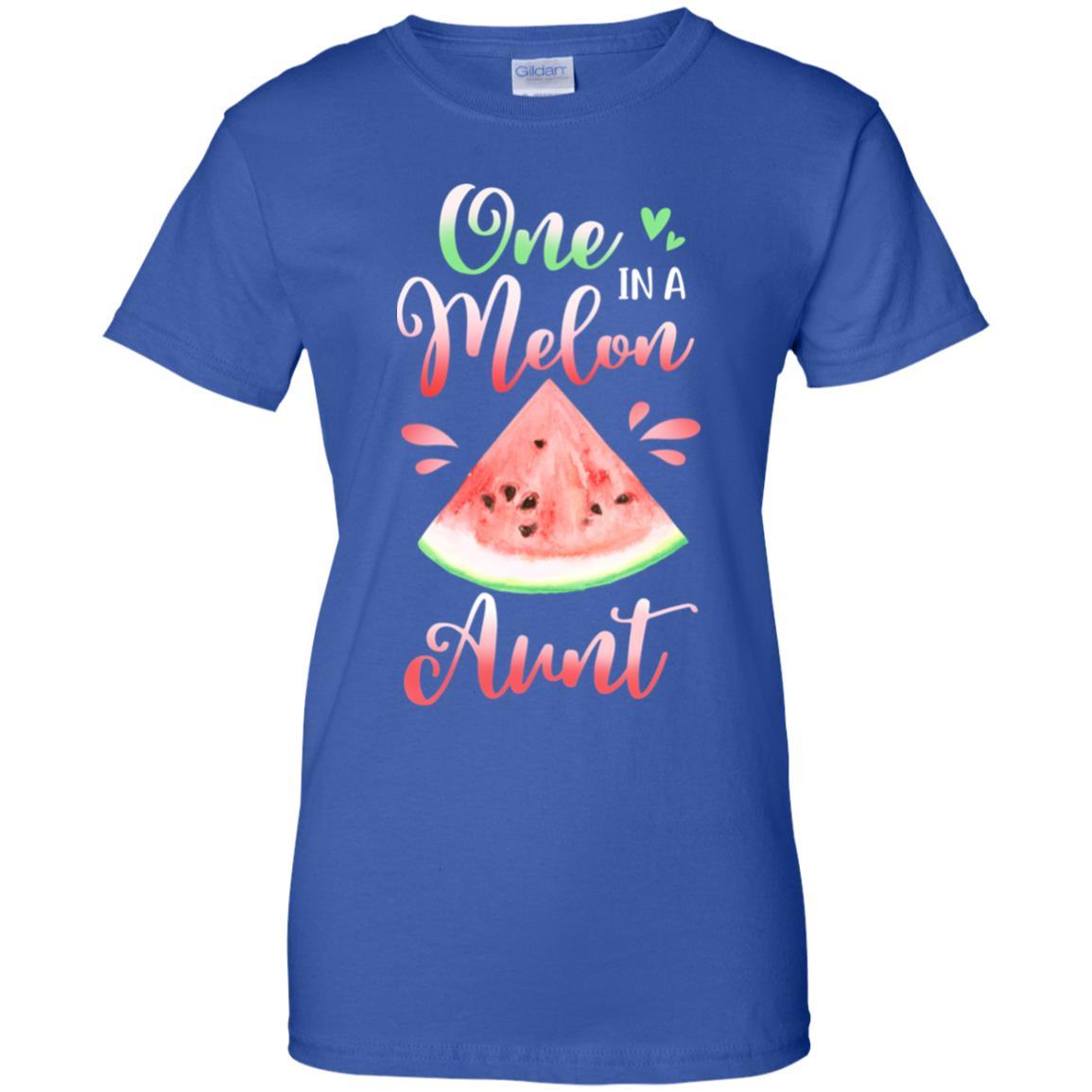 One In A Melon Aunt Watermelon Funny Birthday Gifts-T-Shirt & Hoodie-Women's T-Shirt-Royal