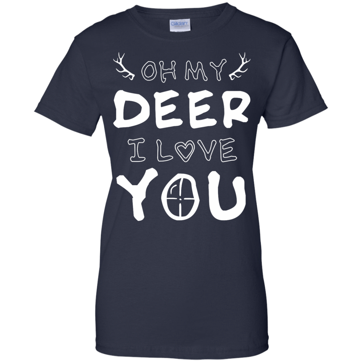 Oh My Deer I Love You-T-Shirt & Hoodie-Women's T-Shirt-Navy