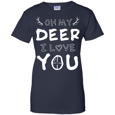 Oh My Deer I Love You-T-Shirt & Hoodie-Women's T-Shirt-Navy