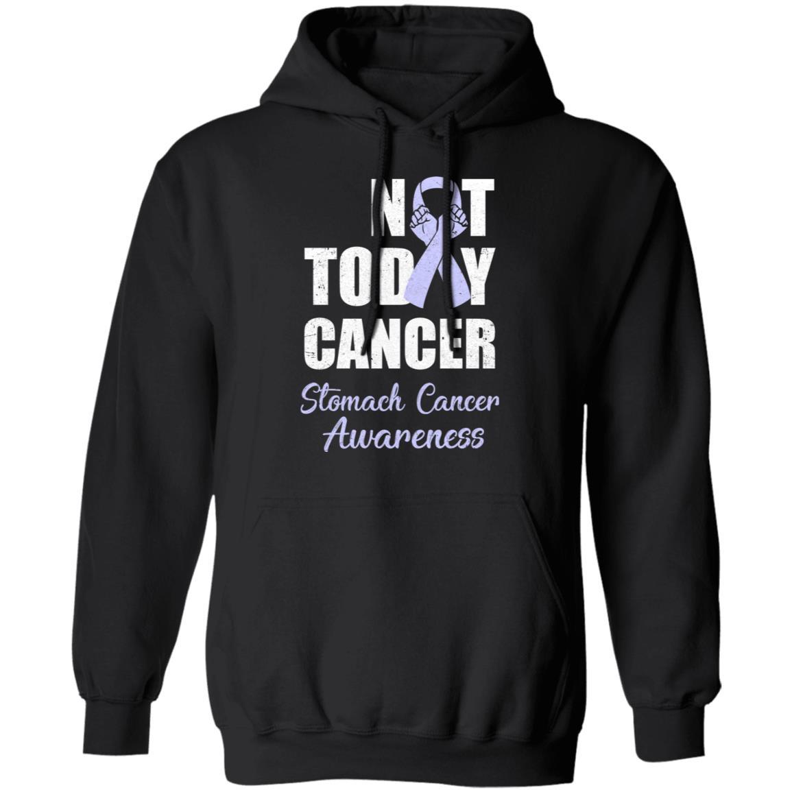Support Stomach Cancer Awareness Periwinkle Ribbon Not Today-T-Shirt & Hoodie-Pullover Hoodie-Black