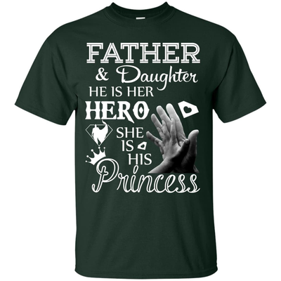 Father And Daughter He Is Her Hero-T-Shirt & Hoodie-Classic T-Shirt-Forest Green