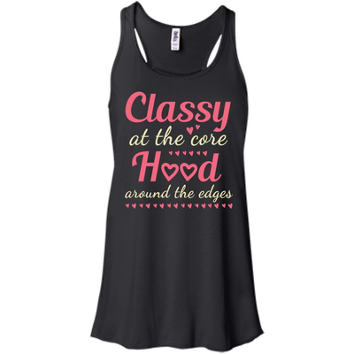Classy At The Hood-T-Shirt & Hoodie-Women's Flowy Racerback Tank-Black