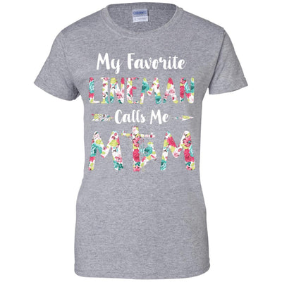 Floral My Favorite Lineman Calls Me Mom Mothers Day Gift-T-Shirt & Hoodie-Women's T-Shirt-Sport Grey