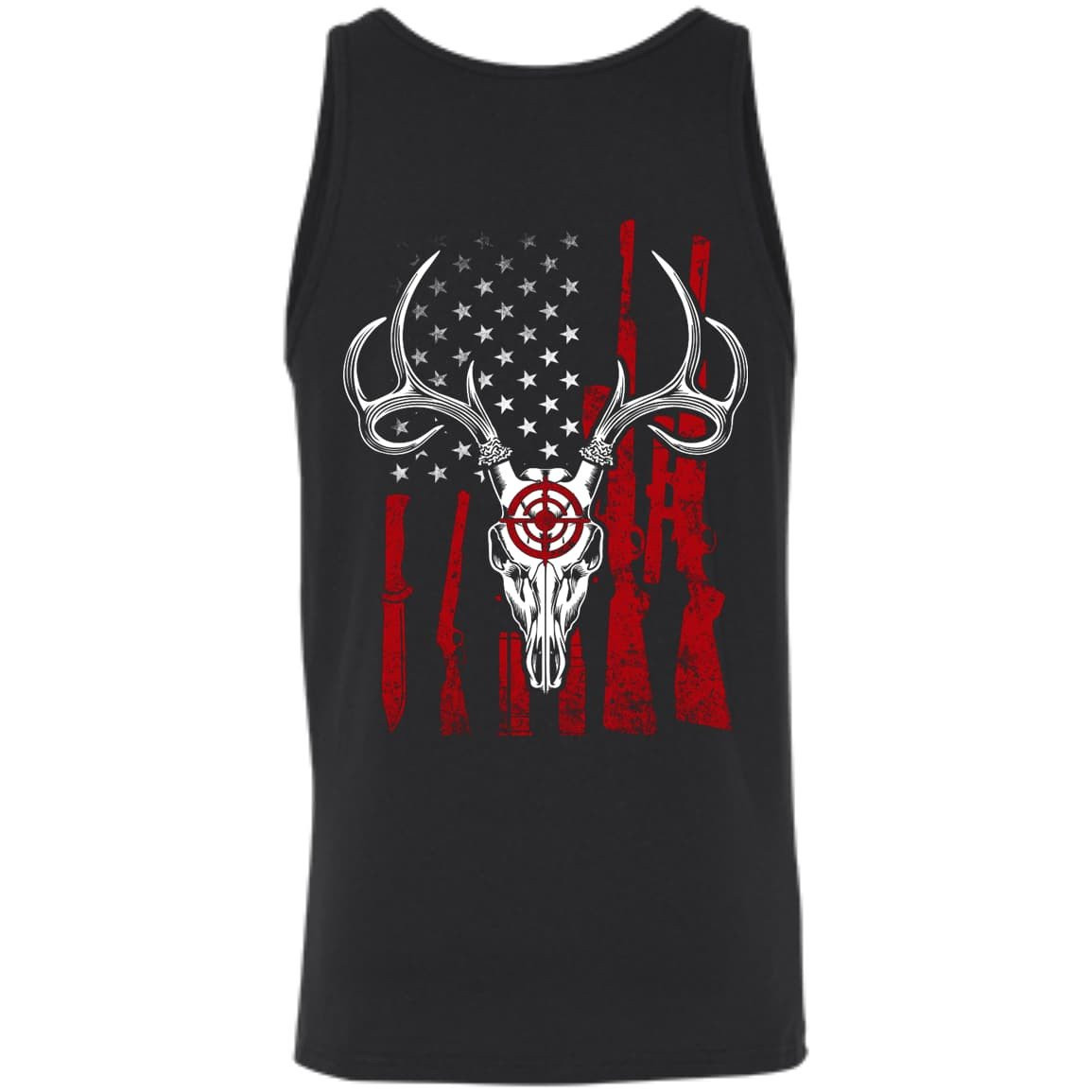 Deer Hunting American Flag-T-Shirt & Hoodie-Unisex Tank-Black