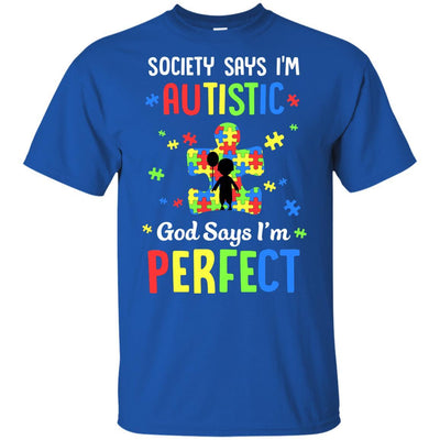 Society Says I Am Autistic God Says I Am Perfect Autism Youth-Youth Shirt-Youth T-Shirt-Royal