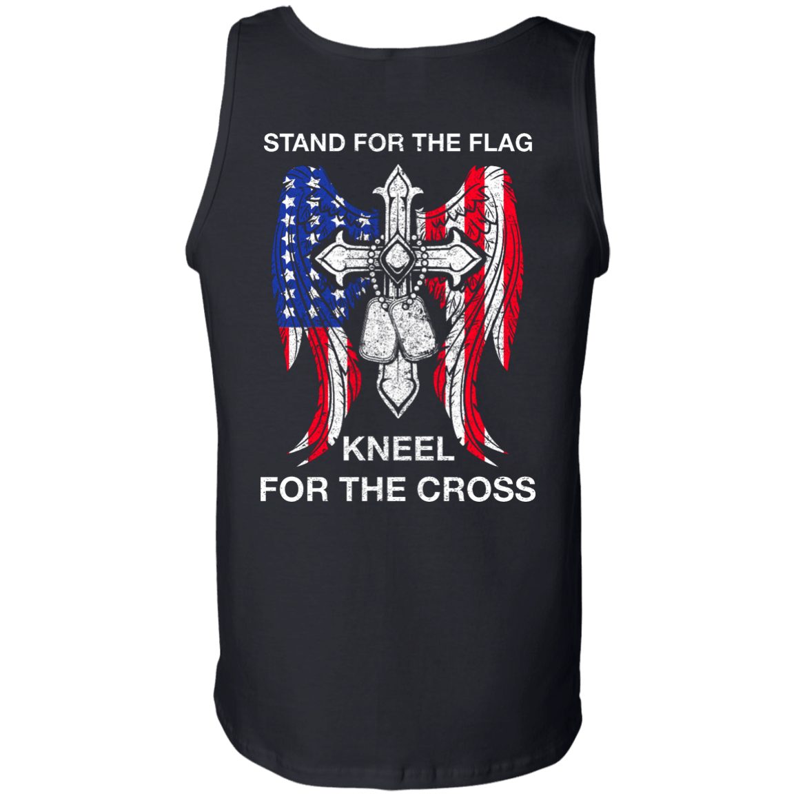 Stand For The Flag Kneel For The Cross-T-Shirt & Hoodie-Unisex Tank-Black