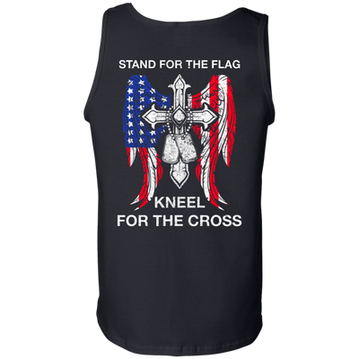 Stand For The Flag Kneel For The Cross-T-Shirt & Hoodie-Unisex Tank-Black