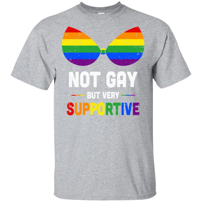 Not Gay But Very Supportive LGBT Straight Bra-T-Shirt & Hoodie-Classic T-Shirt-Sport Grey