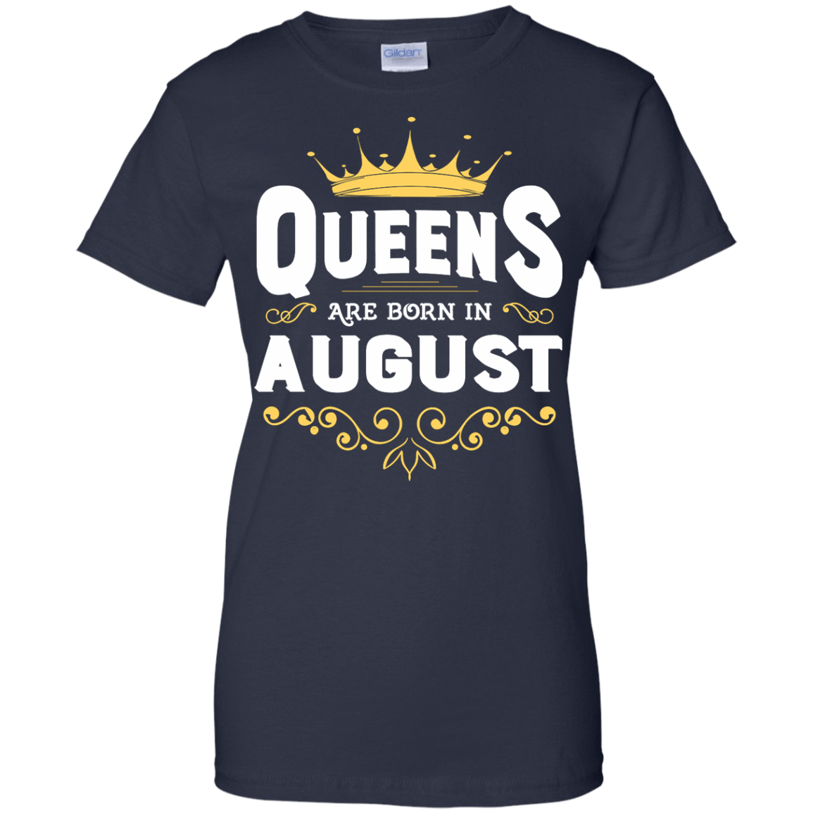 Queens Are Born In August-T-Shirt & Hoodie-Women's T-Shirt-Navy