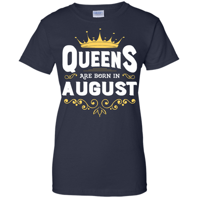 Queens Are Born In August-T-Shirt & Hoodie-Women's T-Shirt-Navy
