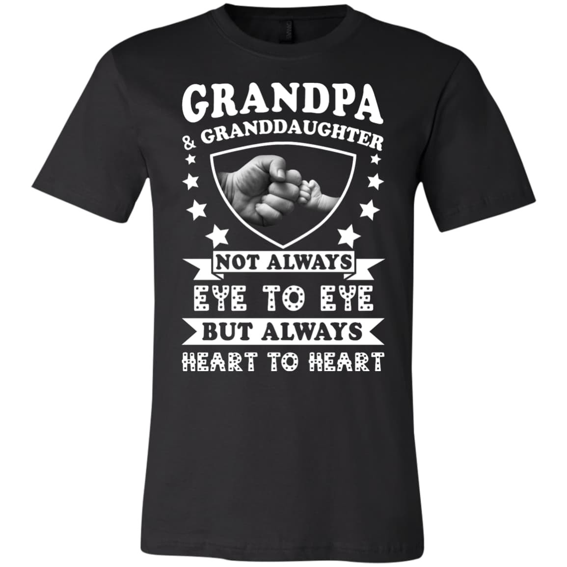 Grandpa And Granddaughter Not Always Eye To Eye-T-Shirt & Hoodie-Youth Bella+Canvas Jersey Short Sleeve T-Shirt-Black