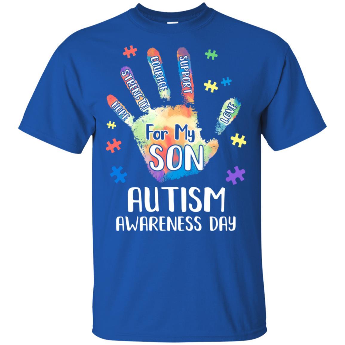 Support Autism Awareness For My Son Puzzle Gift-T-Shirt & Hoodie-Classic T-Shirt-Royal