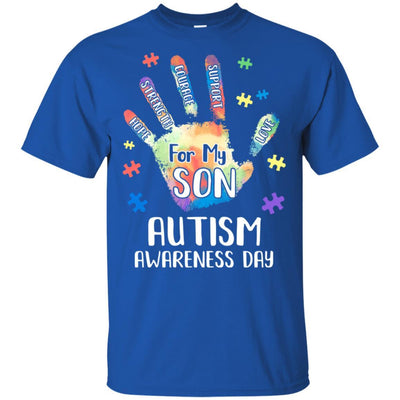 Support Autism Awareness For My Son Puzzle Gift-T-Shirt & Hoodie-Classic T-Shirt-Royal