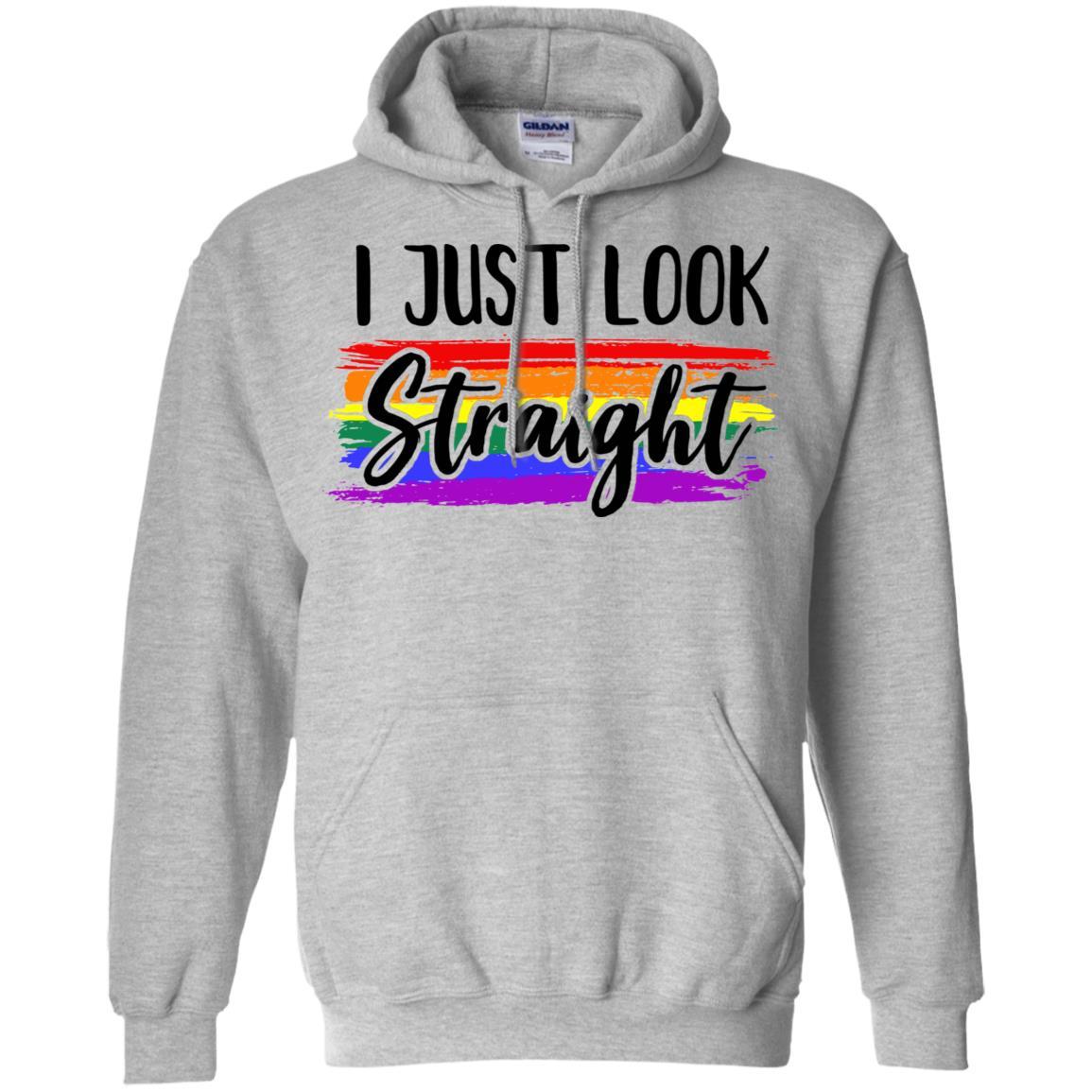 I Just Look Straight LGBT Pride Month-T-Shirt & Hoodie-Pullover Hoodie-Sport Grey