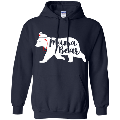 Nurse Mama Bear-T-Shirt & Hoodie-Pullover Hoodie-Navy
