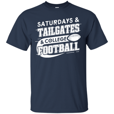 SATURDAYS TAILGATES COLLEGE FOOTBALL-T-Shirt & Hoodie-Classic T-Shirt-Navy