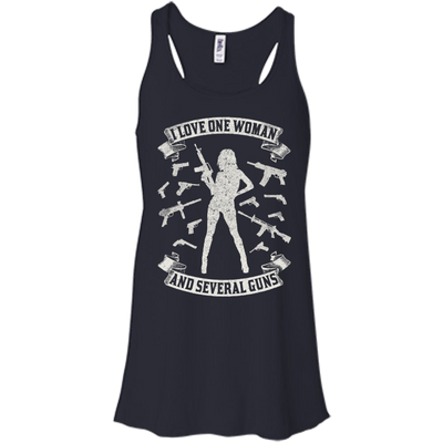 I Love One Woman And Several Guns-T-Shirt & Hoodie-Women's Flowy Racerback Tank-Midnight