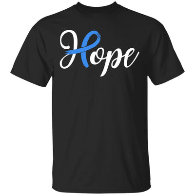 Colon Cancer Awareness Blue Ribbon Hope-T-Shirt & Hoodie-Classic T-Shirt-Black
