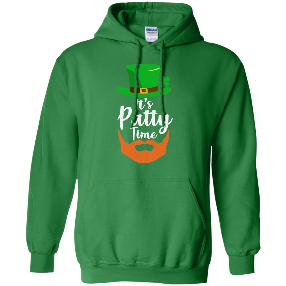 It's Patty Time Bearded Man St Patrick's Day-T-Shirt & Hoodie-Pullover Hoodie-Irish Green