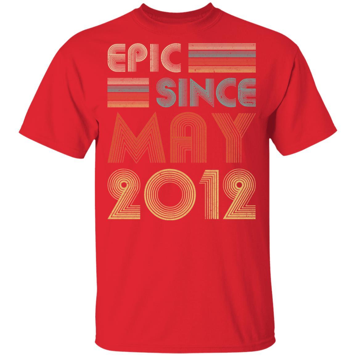Epic Since May 2012 Vintage 9th Birthday Gifts Youth-Youth Shirt-Youth T-Shirt-Red