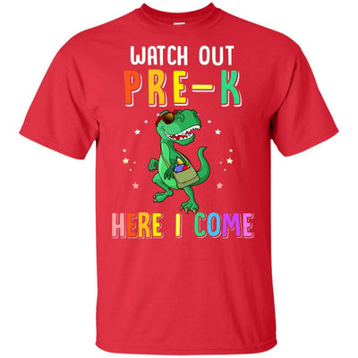Pre-K Here I Come Dinosaur Back To School Youth-Youth Shirt-Youth T-Shirt-Red