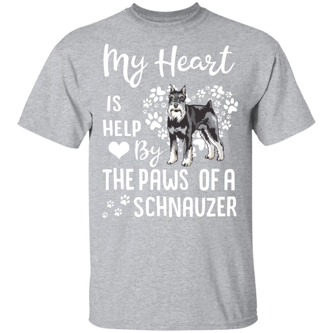 My Heart Is Held By The Paws Of A Schnauzer Lover-T-Shirt & Hoodie-Classic T-Shirt-Sport Grey