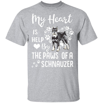 My Heart Is Held By The Paws Of A Schnauzer Lover-T-Shirt & Hoodie-Classic T-Shirt-Sport Grey