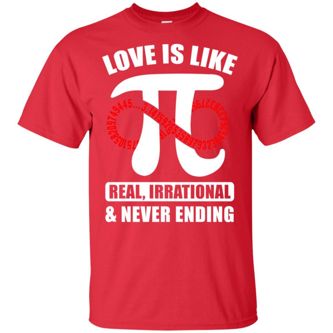 Love Is Like Pi Math 3.14 Pi Day Gift-T-Shirt & Hoodie-Classic T-Shirt-Red