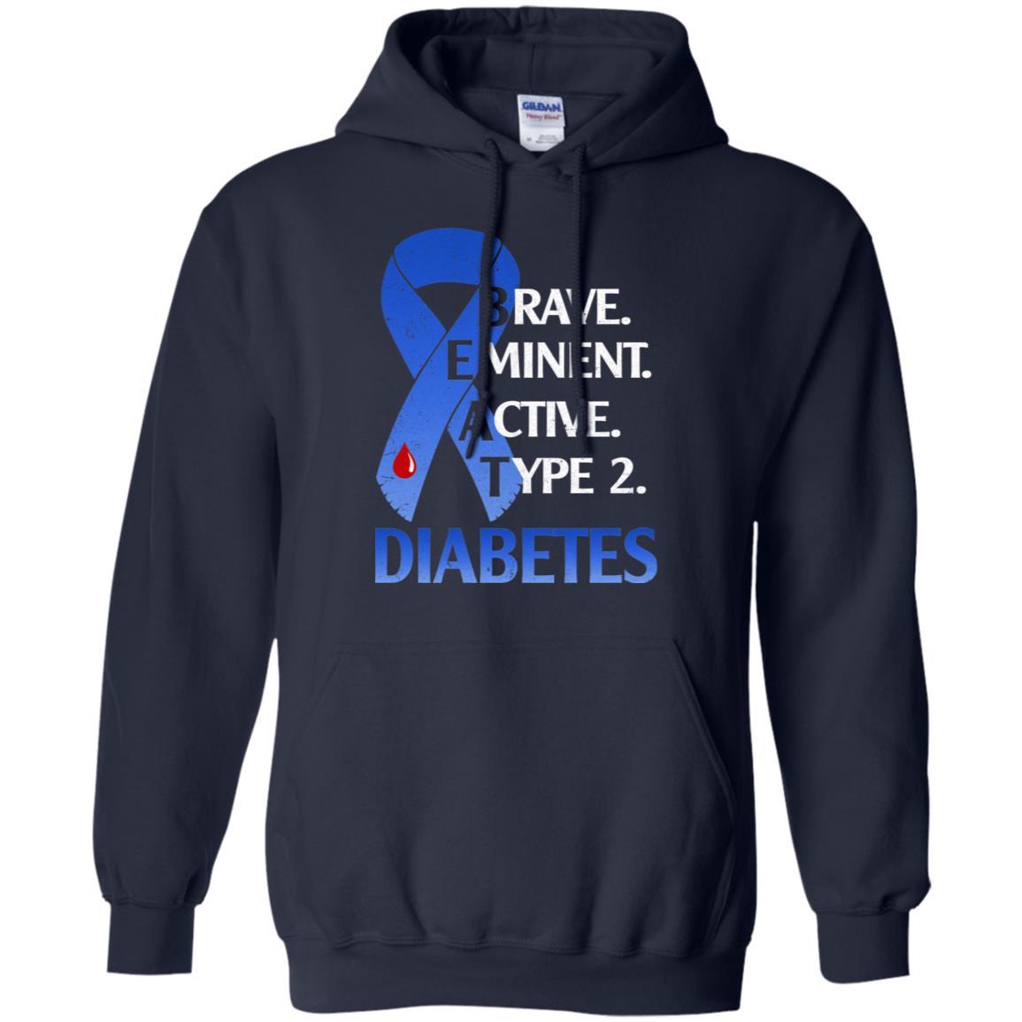Beat Diabetes Support Type 2 Diabetes Awareness-T-Shirt & Hoodie-Pullover Hoodie-Navy