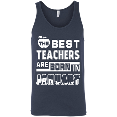 The Best Teachers Are Born In February-T-Shirt & Hoodie-Unisex Tank-Navy