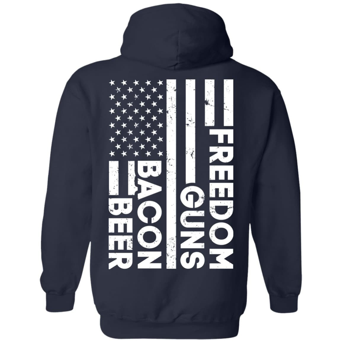 Beer Bacon Guns Freedom-T-Shirt & Hoodie-Pullover Hoodie-Navy