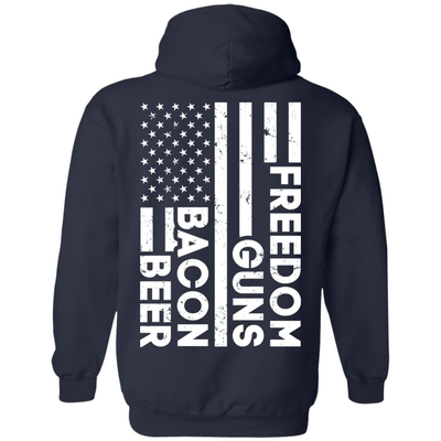 Beer Bacon Guns Freedom-T-Shirt & Hoodie-Pullover Hoodie-Navy